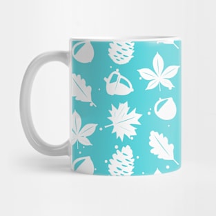 Graphic Nature Pattern on Sky Blue Background Mug